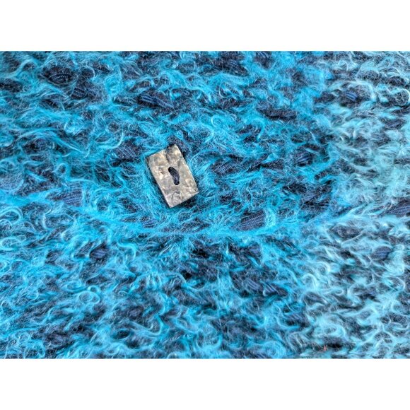 Sigrid Olsen Women's Blue & Teal Ombre Fuzzy knit cardigan Size 1X - Picture 6 of 12